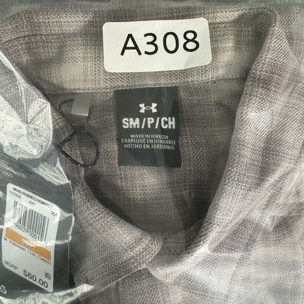 Under Armour Flannel Shirt Mens Small‎  Snap Flex Fitted - Picture 12 of 12